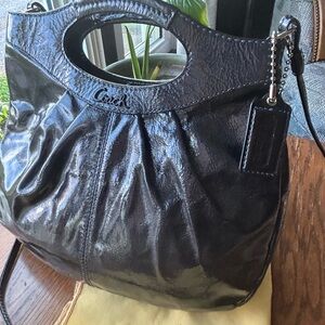 Coach Black Patent Leather Shoulder Bag